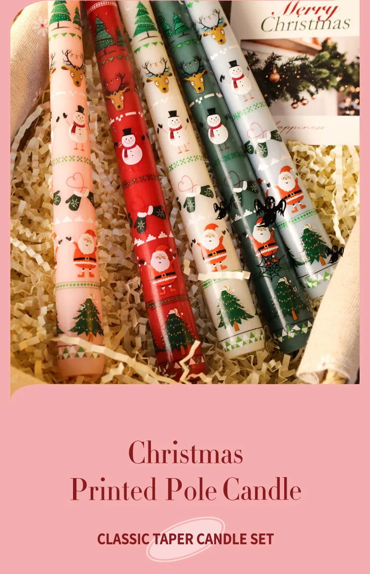 Christmas 25CM Christmas Banquet Candle Ornament Candlelight Dinner Decoration Long Pole Wedding Smokeless Atmosphere Candle - candletown.net