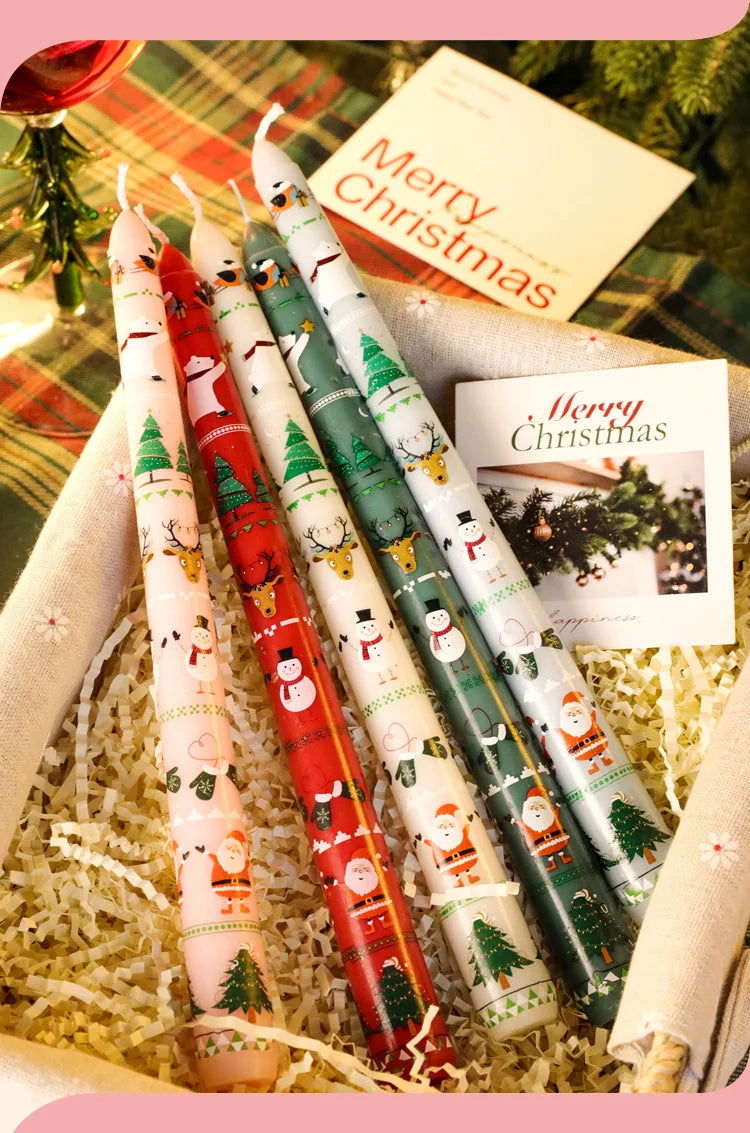 Christmas 25CM Christmas Banquet Candle Ornament Candlelight Dinner Decoration Long Pole Wedding Smokeless Atmosphere Candle - candletown.net