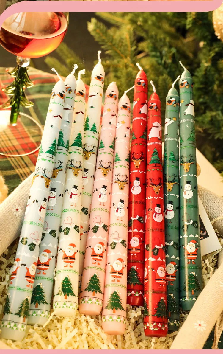 Christmas 25CM Christmas Banquet Candle Ornament Candlelight Dinner Decoration Long Pole Wedding Smokeless Atmosphere Candle - candletown.net