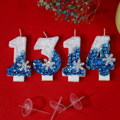 Christmas Flameless Frozen Birthday Candles 0-9 for Cakes - candletown.net