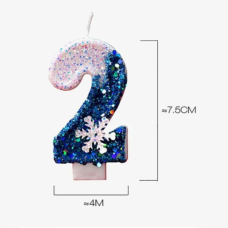 Christmas Flameless Frozen Birthday Candles 0-9 for Cakes - candletown.net