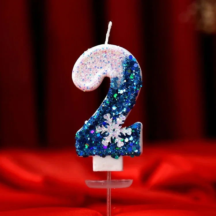 Christmas Flameless Frozen Birthday Candles 0-9 for Cakes - candletown.net