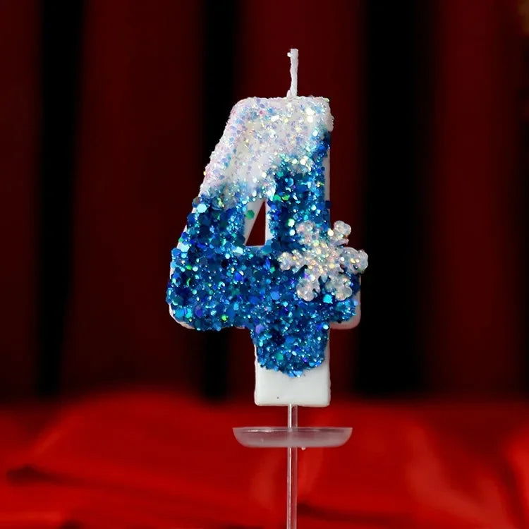 Christmas Flameless Frozen Birthday Candles 0-9 for Cakes - candletown.net