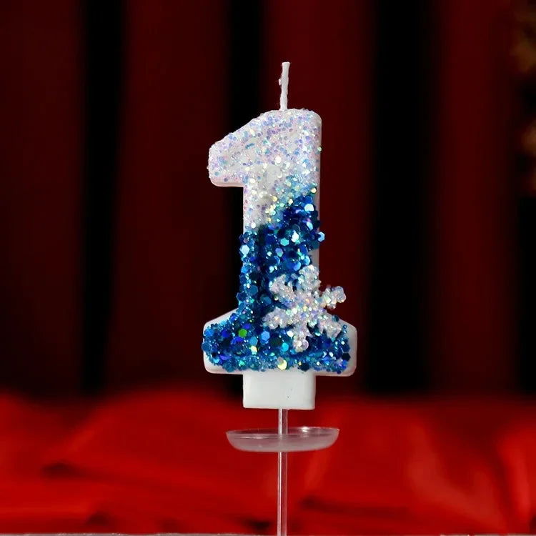 Christmas Flameless Frozen Birthday Candles 0-9 for Cakes - candletown.net