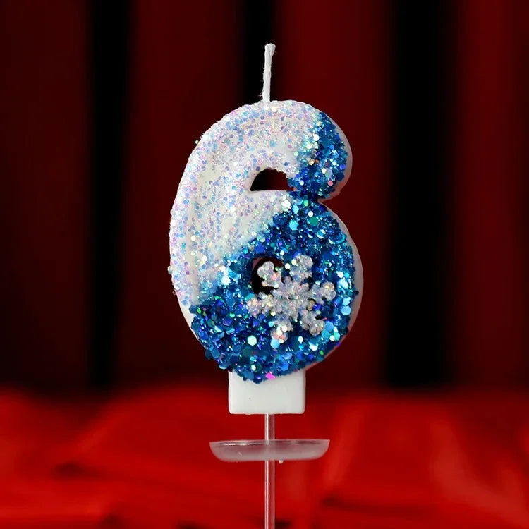 Christmas Flameless Frozen Birthday Candles 0-9 for Cakes - candletown.net