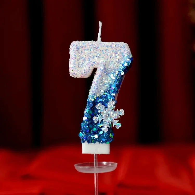 Christmas Flameless Frozen Birthday Candles 0-9 for Cakes - candletown.net