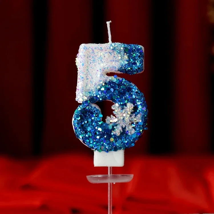 Christmas Flameless Frozen Birthday Candles 0-9 for Cakes - candletown.net