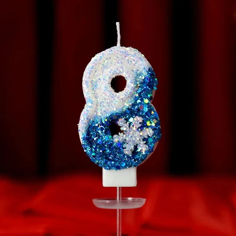 Christmas Flameless Frozen Birthday Candles 0-9 for Cakes - candletown.net
