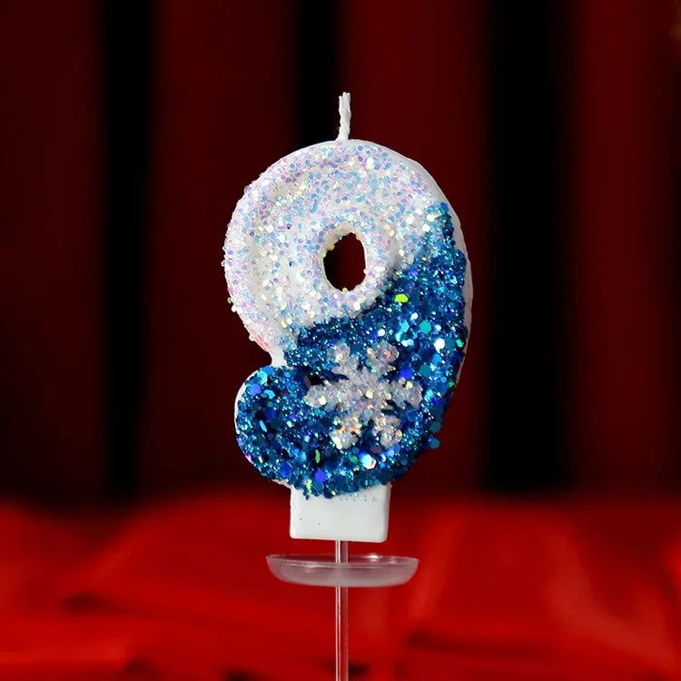 Christmas Flameless Frozen Birthday Candles 0-9 for Cakes - candletown.net