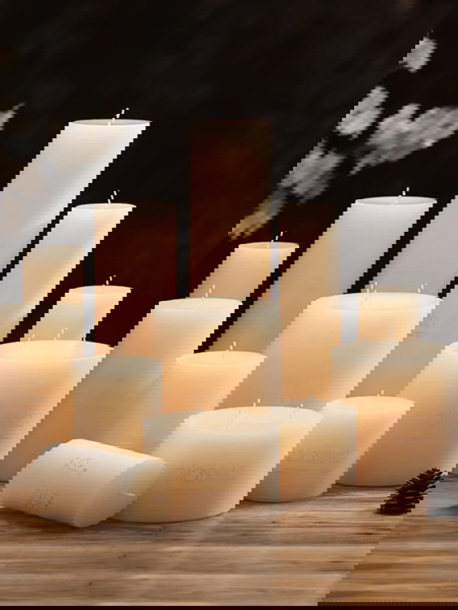 Classic Ivory White Cylinder Candle - Smokeless & Elegant Decor - candletown.net