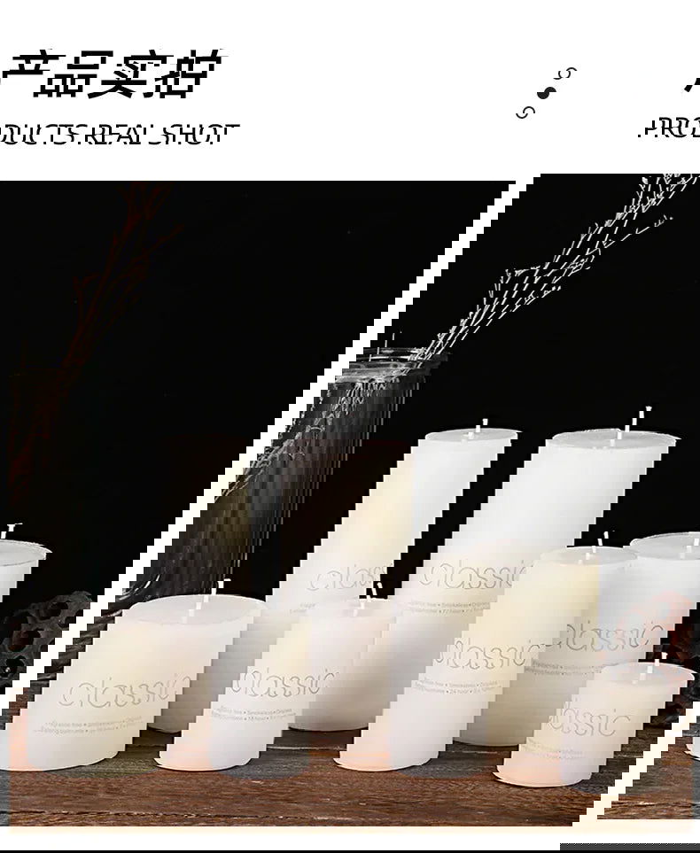 Classic Ivory White Cylinder Candle - Smokeless & Elegant Decor - candletown.net