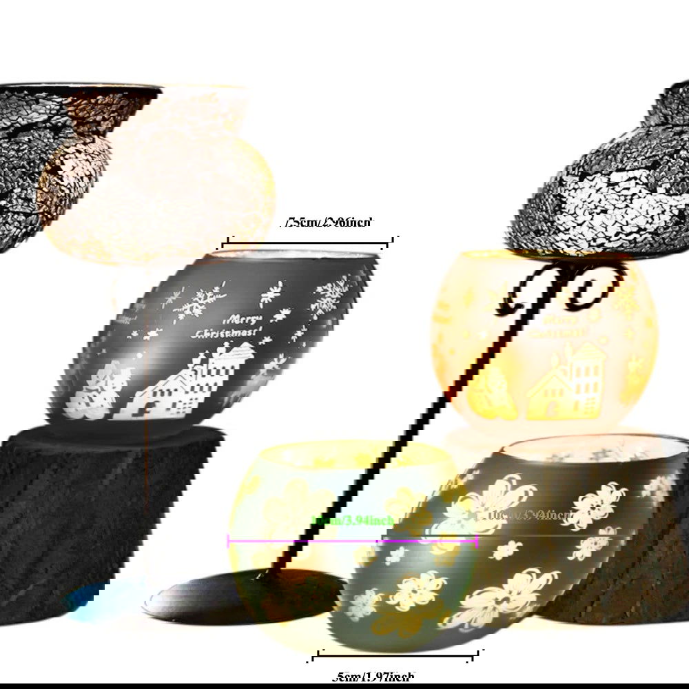 Colorful Snowflake Glass Candle Holder - Perfect for Romantic Dinners & Home Decor - candletown.net