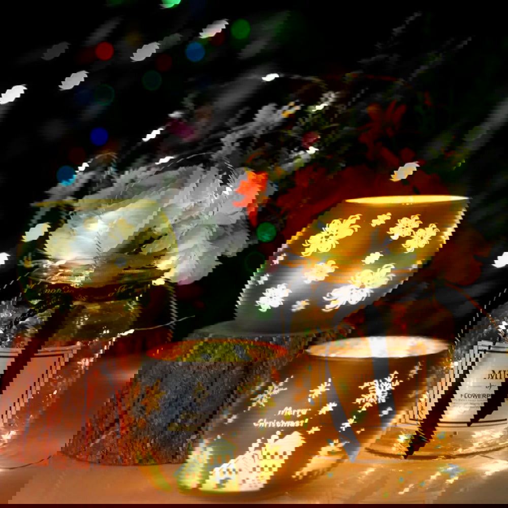 Colorful Snowflake Glass Candle Holder - Perfect for Romantic Dinners & Home Decor - candletown.net