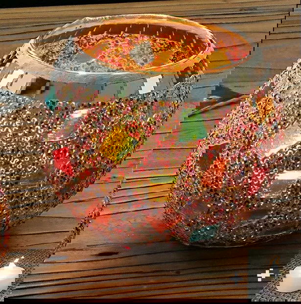 Colorful Snowflake Mosaic Glass Candle Holder - Home Decoration Candlestick in Various Colors - candletown.net