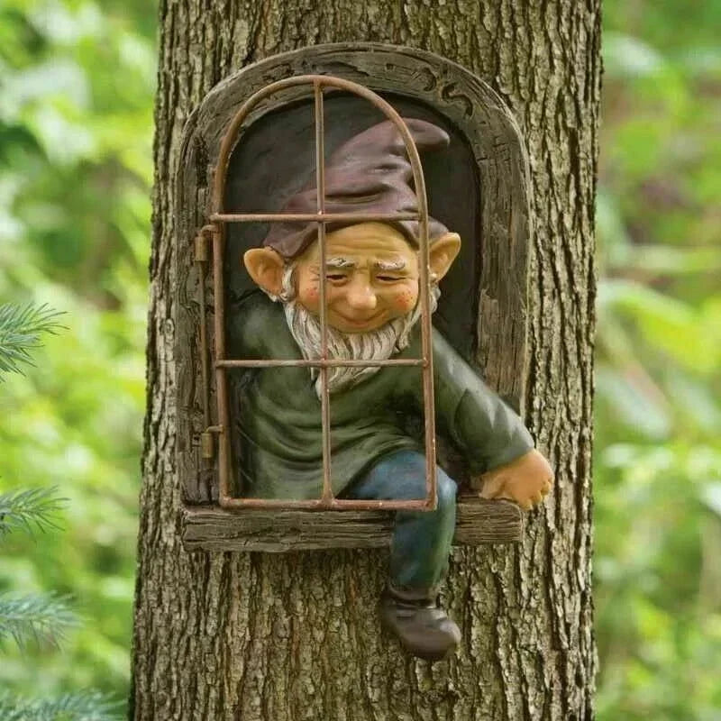 Creative Garden Statue Elf Out Tree Hug Suitable for Home Courtyard Porch Table Decoration - candletown.net