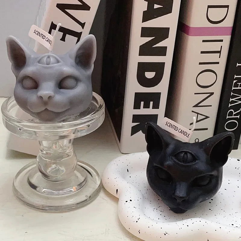 Creative Halloween Candle - Three Eyes Cat Scented Candle for Party Decorations and Home Decor - candletown.net