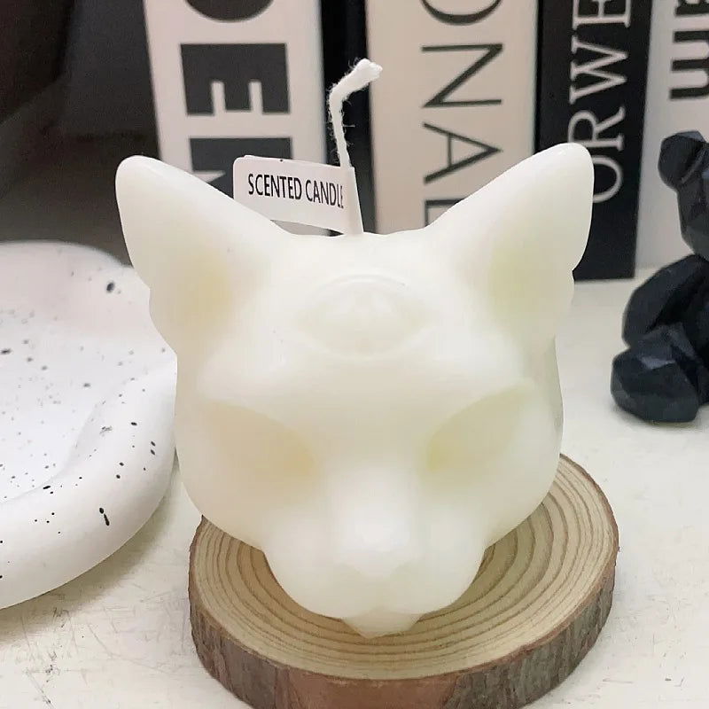 Creative Halloween Candle - Three Eyes Cat Scented Candle for Party Decorations and Home Decor - candletown.net