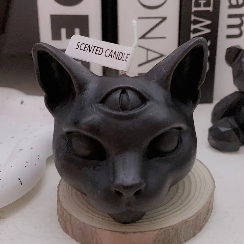 Creative Halloween Candle - Three Eyes Cat Scented Candle for Party Decorations and Home Decor - candletown.net