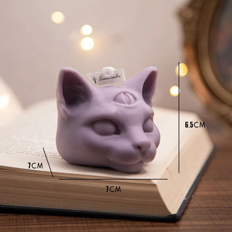 Creative Halloween Candle - Three Eyes Cat Scented Candle for Party Decorations and Home Decor - candletown.net
