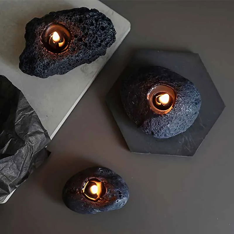 Creative Meteorite Aroma Candle - Black Stone Decorative Ornament for Home and Birthday Gifts - candletown.net