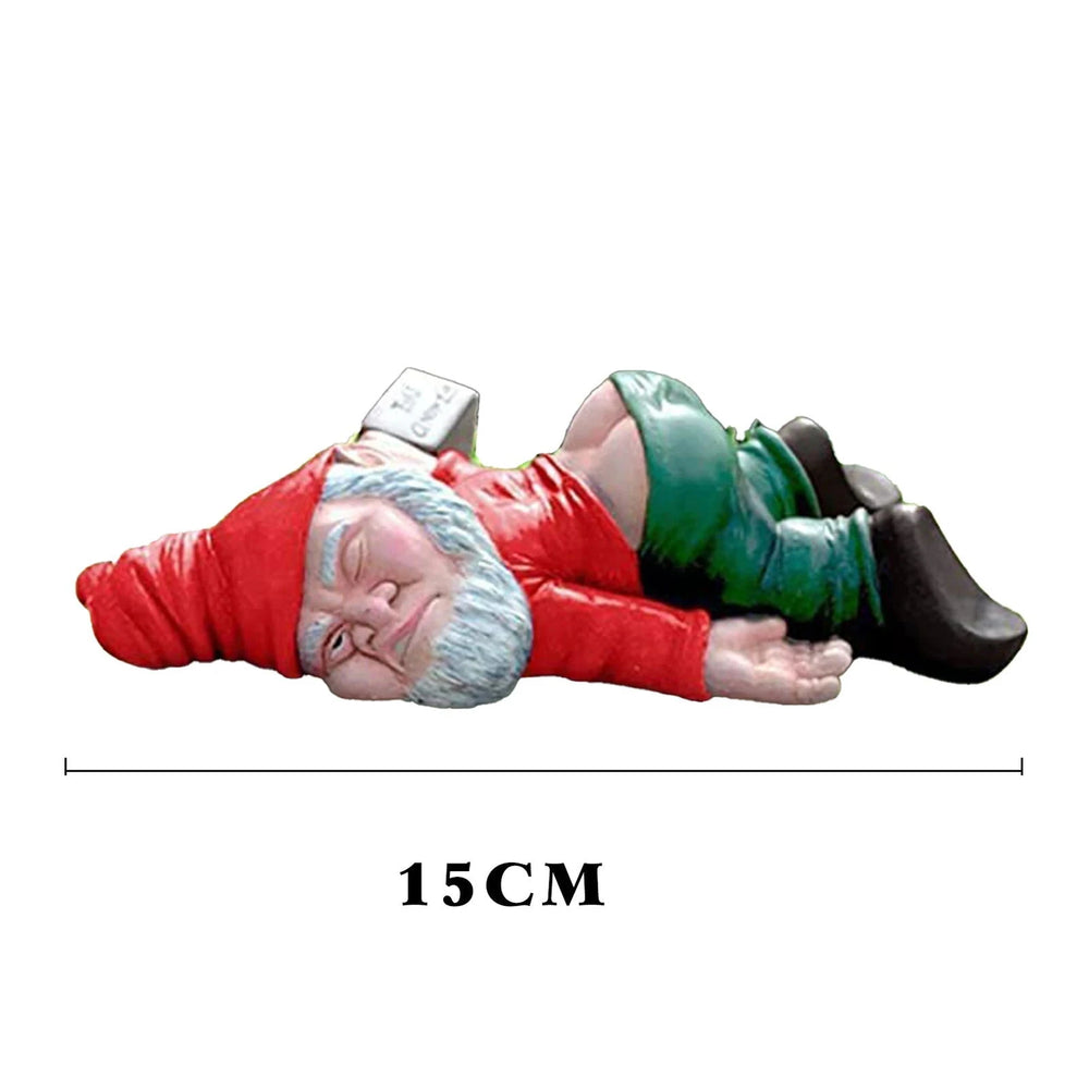 Drunk Garden Gnome Resin Sculpture for Outdoor Decoration - candletown.net