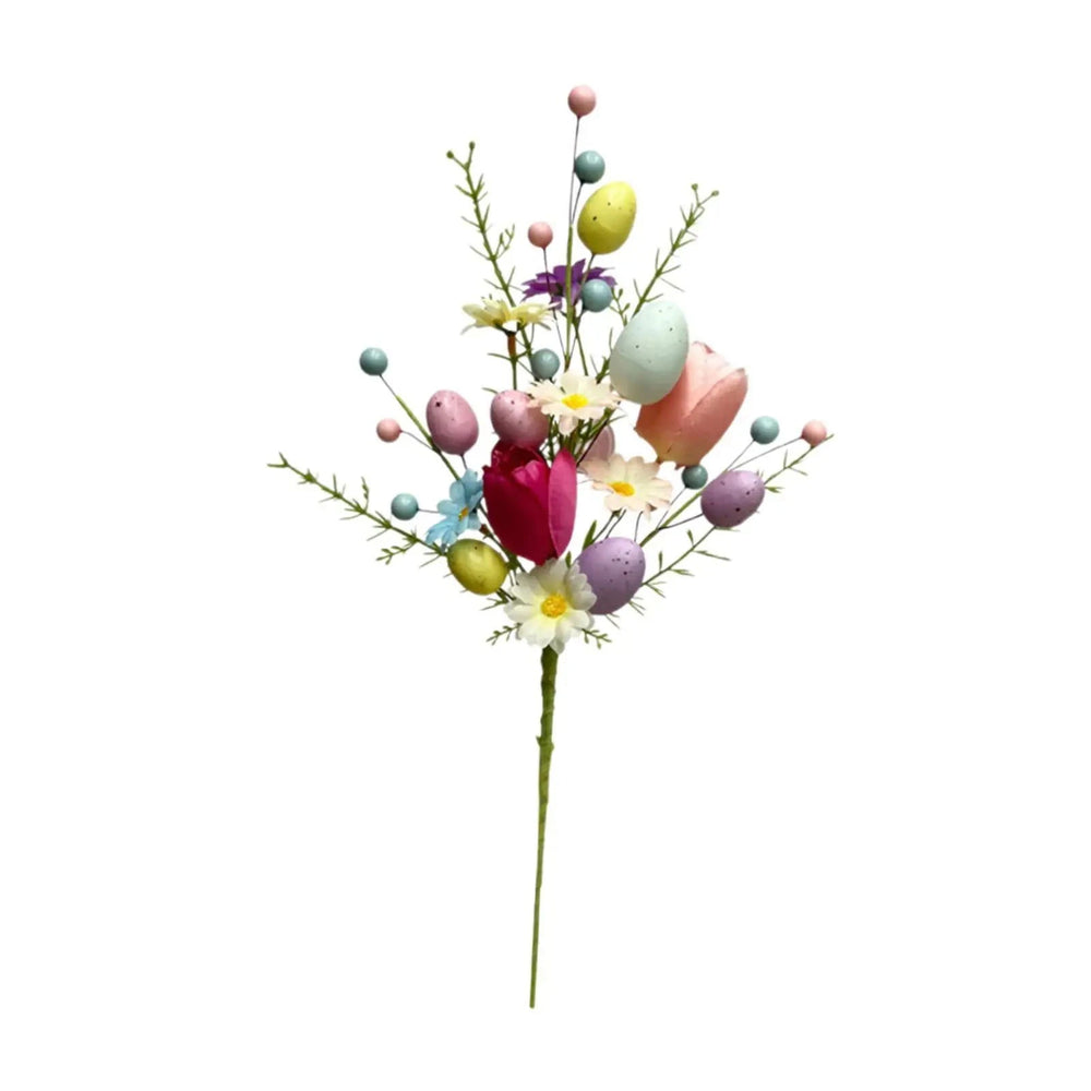 Easter Egg Stem Decorative Colorful Berries Floral Pick Bouquet Fake Eggs for Centerpiece Arrangement Home Vase Celebration Yard - candletown.net