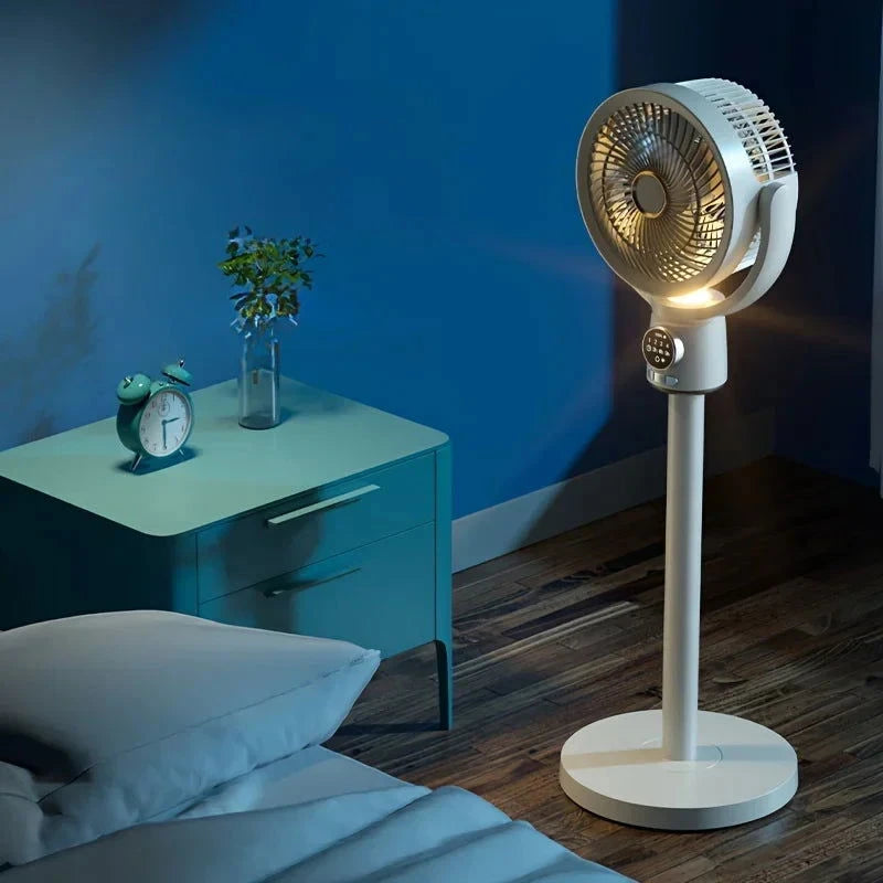 Electric Floor Stand Circulating Cooling Fan USB With Night Light Remote Control Air Blower Household Timing Adjustable Height - candletown.net