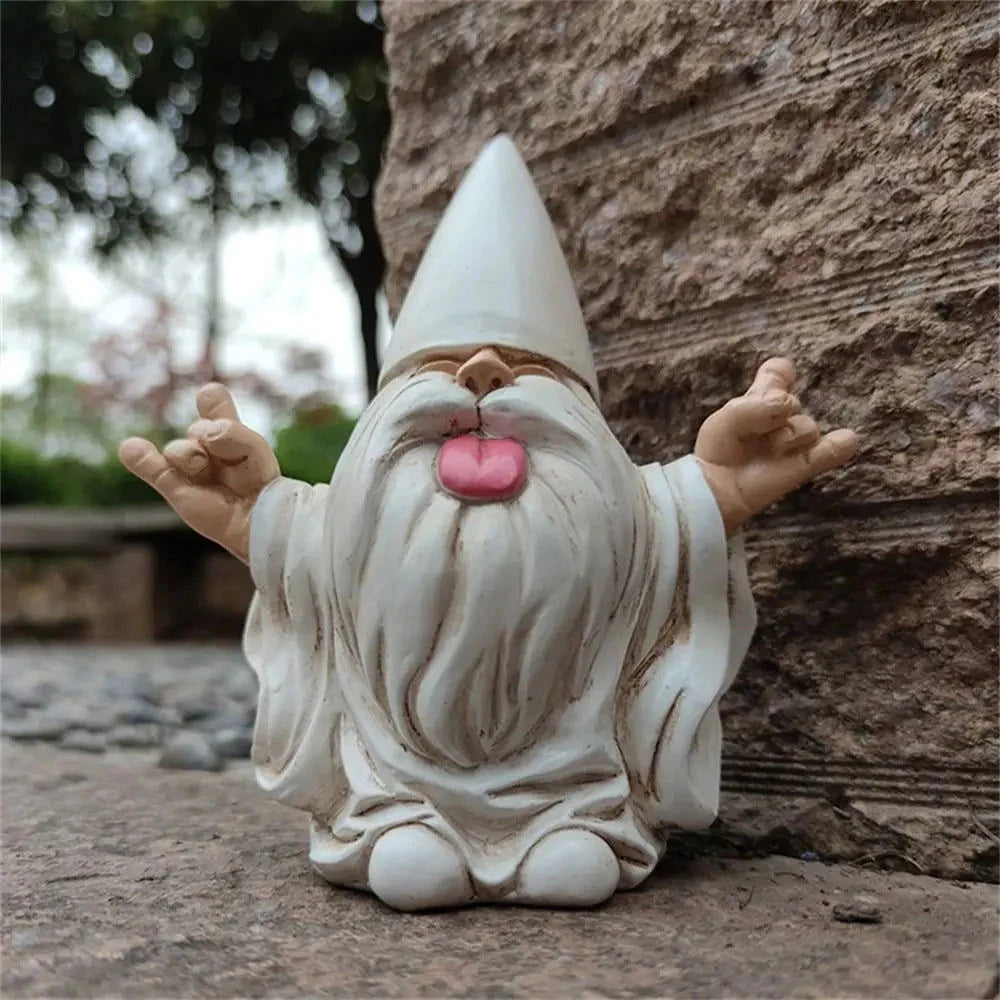 Funny Rocker Garden Gnome Statue for Outdoor and Fairy Garden - candletown.net
