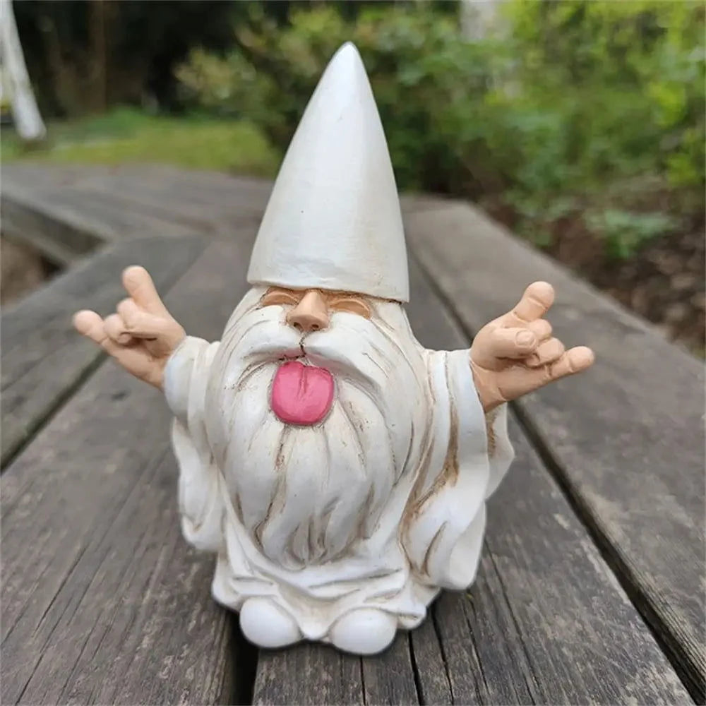 Funny Rocker Garden Gnome Statue for Outdoor and Fairy Garden - candletown.net