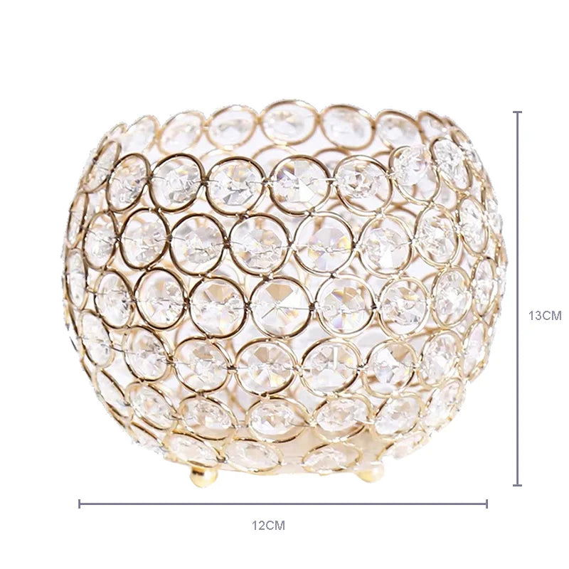Gold Crystal Candle Holder - Wedding Centerpiece & Home Decor - candletown.net