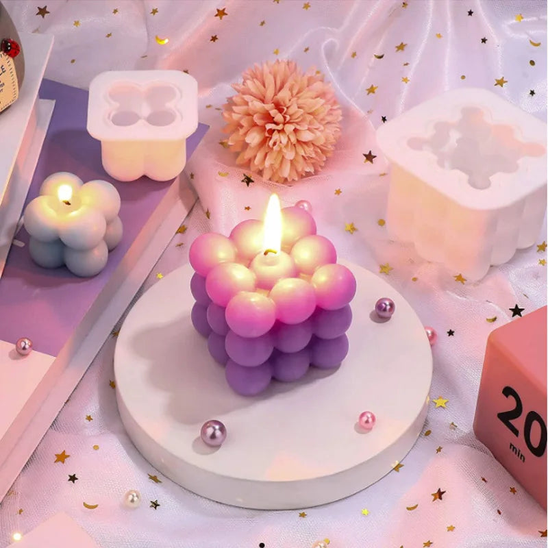 Cube Bubble Candle Silicone Mold Set