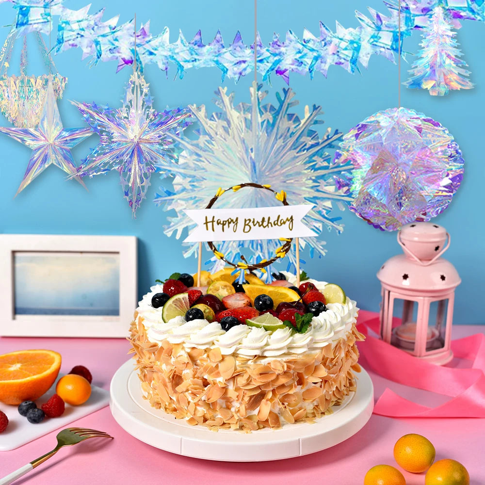 Iridescent 3D Christmas Ornament – Star, Ball, Garland or Snowflake