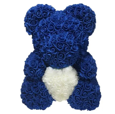 40cm Rose Bear – Heart Shaped Teddy Made of Roses - candletown.net