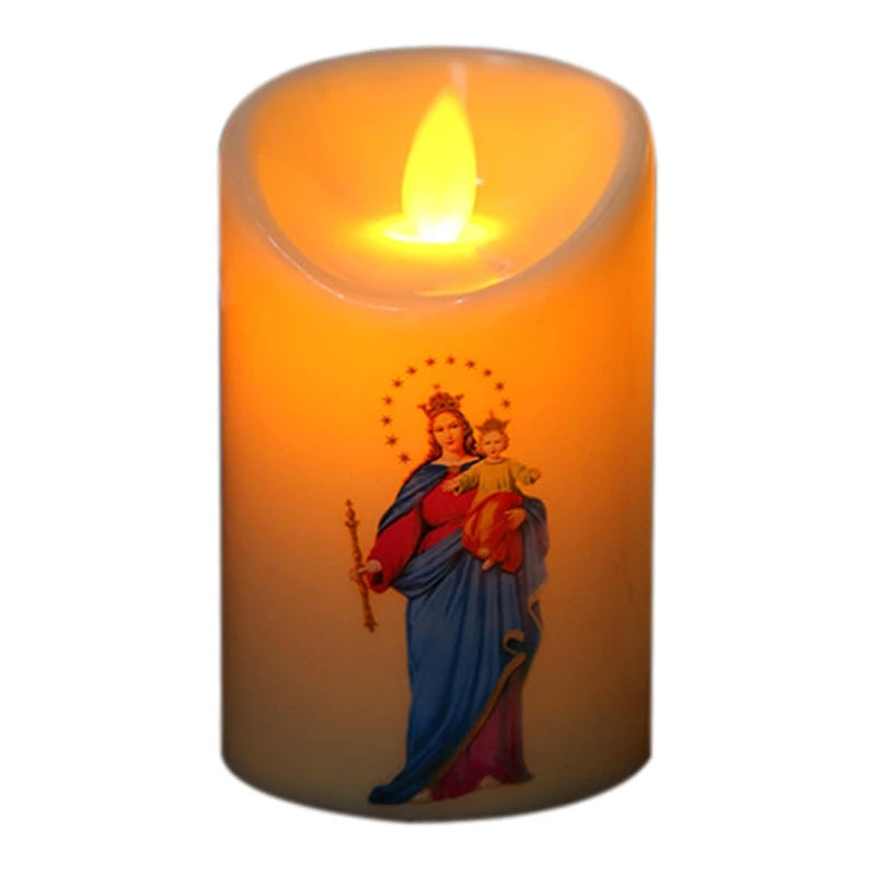 Flameless Jesus Christ LED Candle Lamp – Perfect for Easter & Religious Celebrations - candletown.net