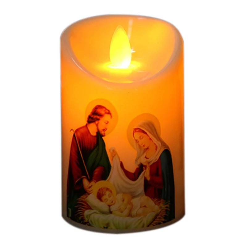 Flameless Jesus Christ LED Candle Lamp – Perfect for Easter & Religious Celebrations - candletown.net