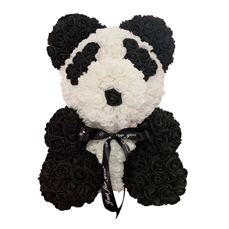 40cm Rose Bear – Heart Shaped Teddy Made of Roses - candletown.net