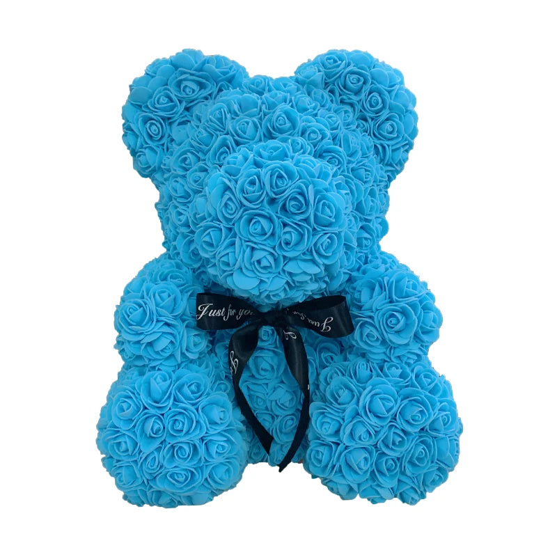 40cm Rose Bear – Heart Shaped Teddy Made of Roses - candletown.net