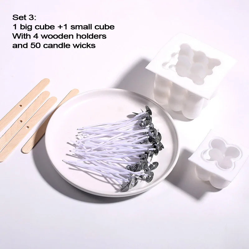Cube Bubble Candle Silicone Mold Set