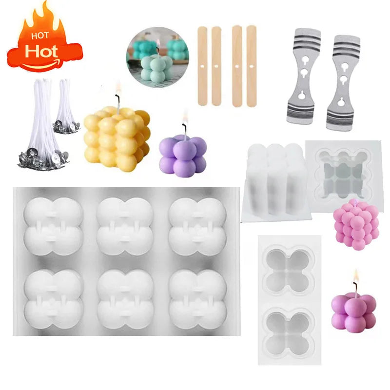 Cube Bubble Candle Silicone Mold Set