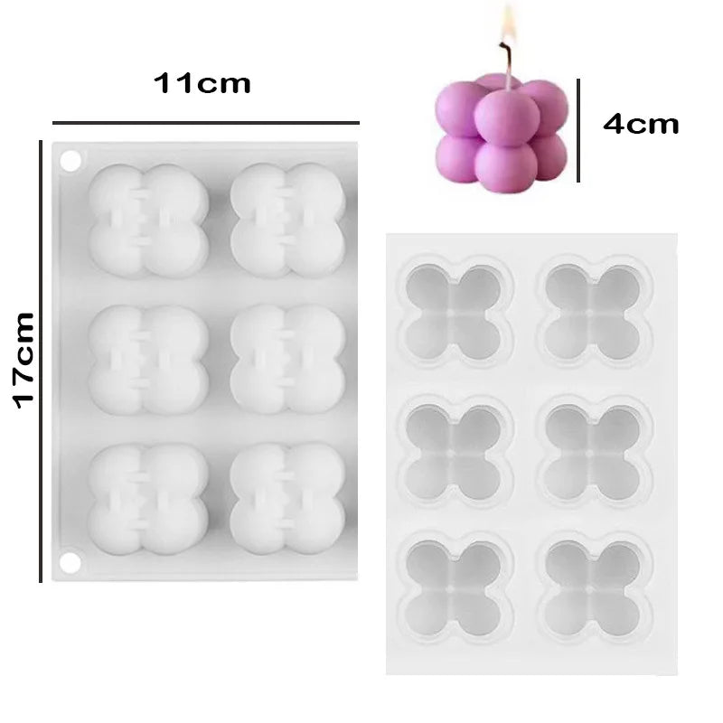 Cube Bubble Candle Silicone Mold Set