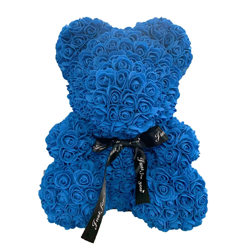40cm Rose Bear – Heart Shaped Teddy Made of Roses - candletown.net