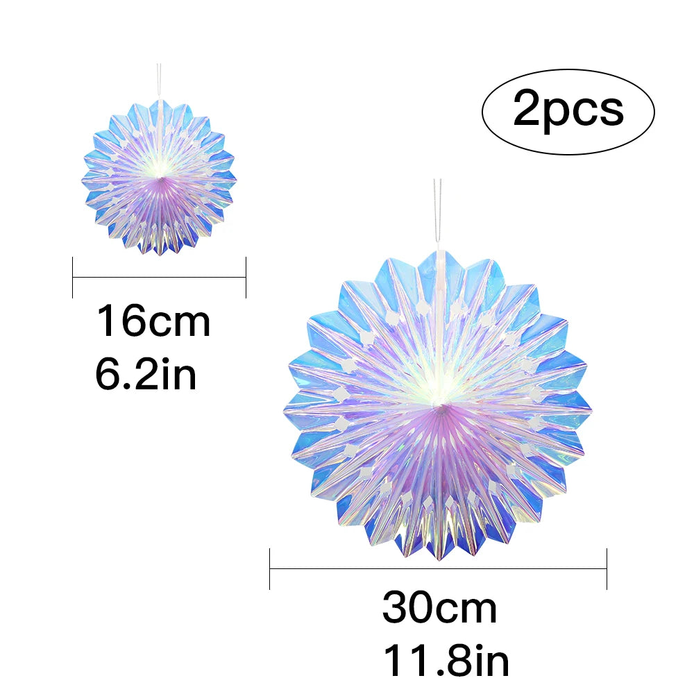 Iridescent 3D Christmas Ornament – Star, Ball, Garland or Snowflake