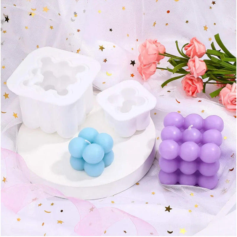 Cube Bubble Candle Silicone Mold Set