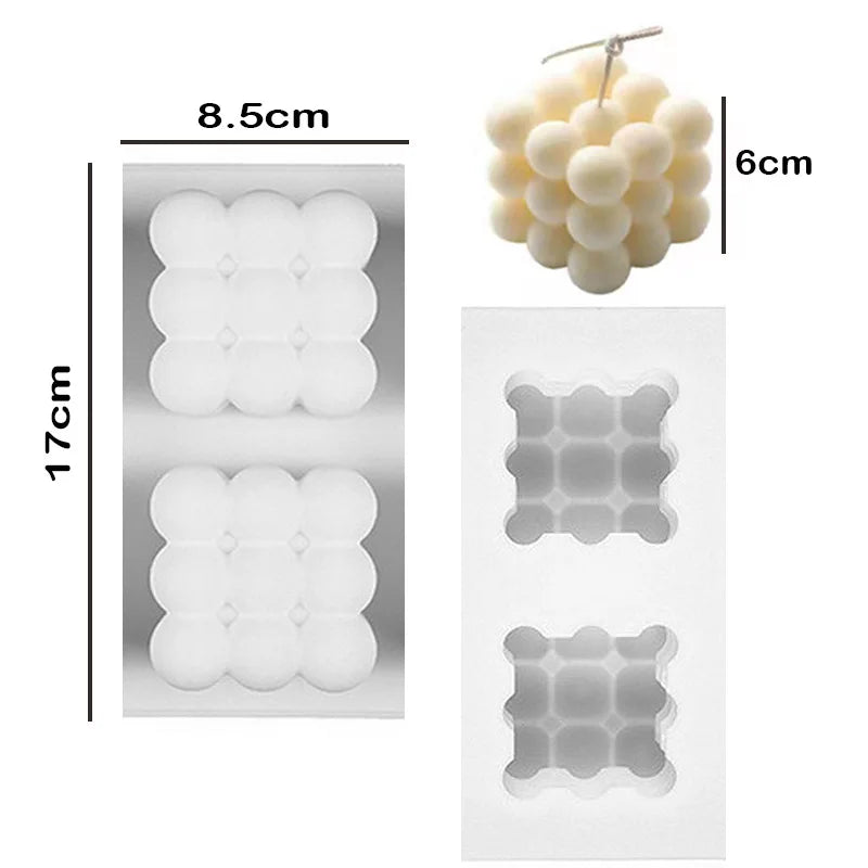 Cube Bubble Candle Silicone Mold Set