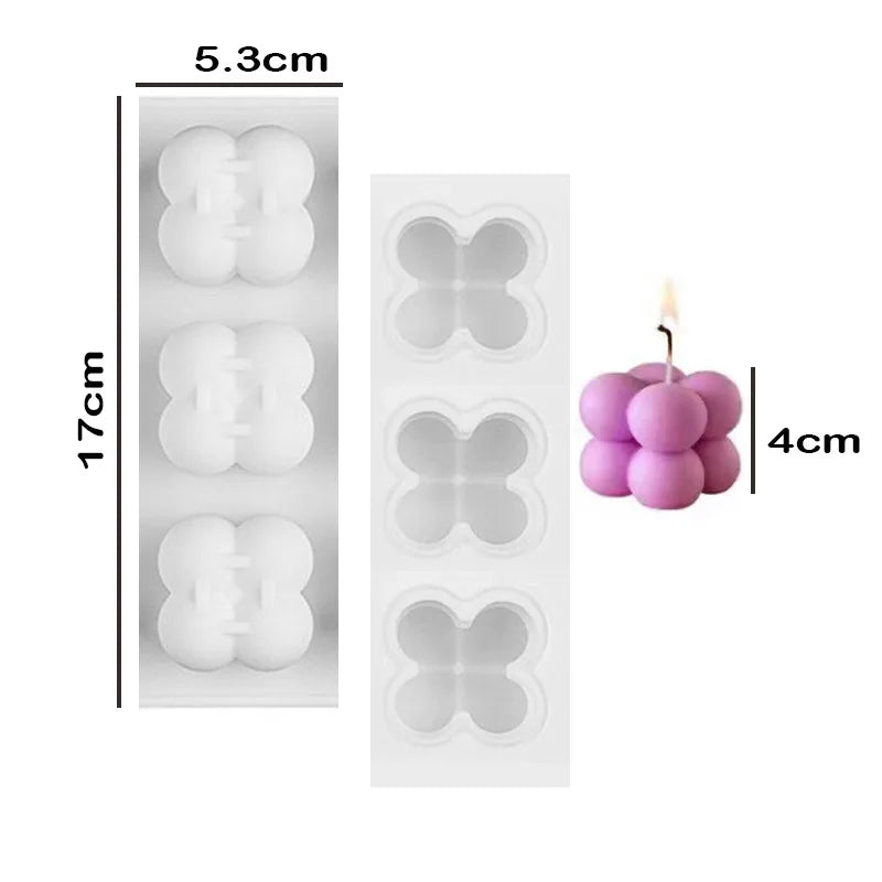 Cube Bubble Candle Silicone Mold Set