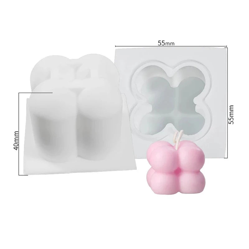 Cube Bubble Candle Silicone Mold Set