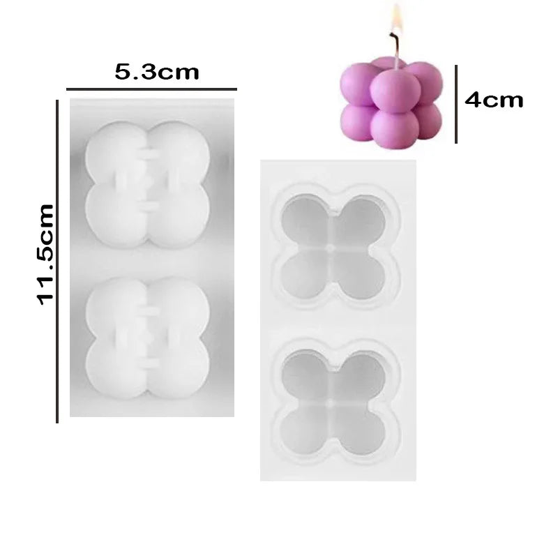 Cube Bubble Candle Silicone Mold Set