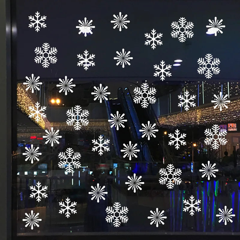 38-Piece Snowflake Window Clings – Reusable Electrostatic Christmas Stickers