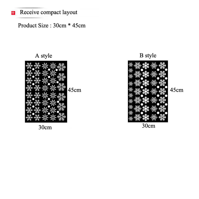 38-Piece Snowflake Window Clings – Reusable Electrostatic Christmas Stickers