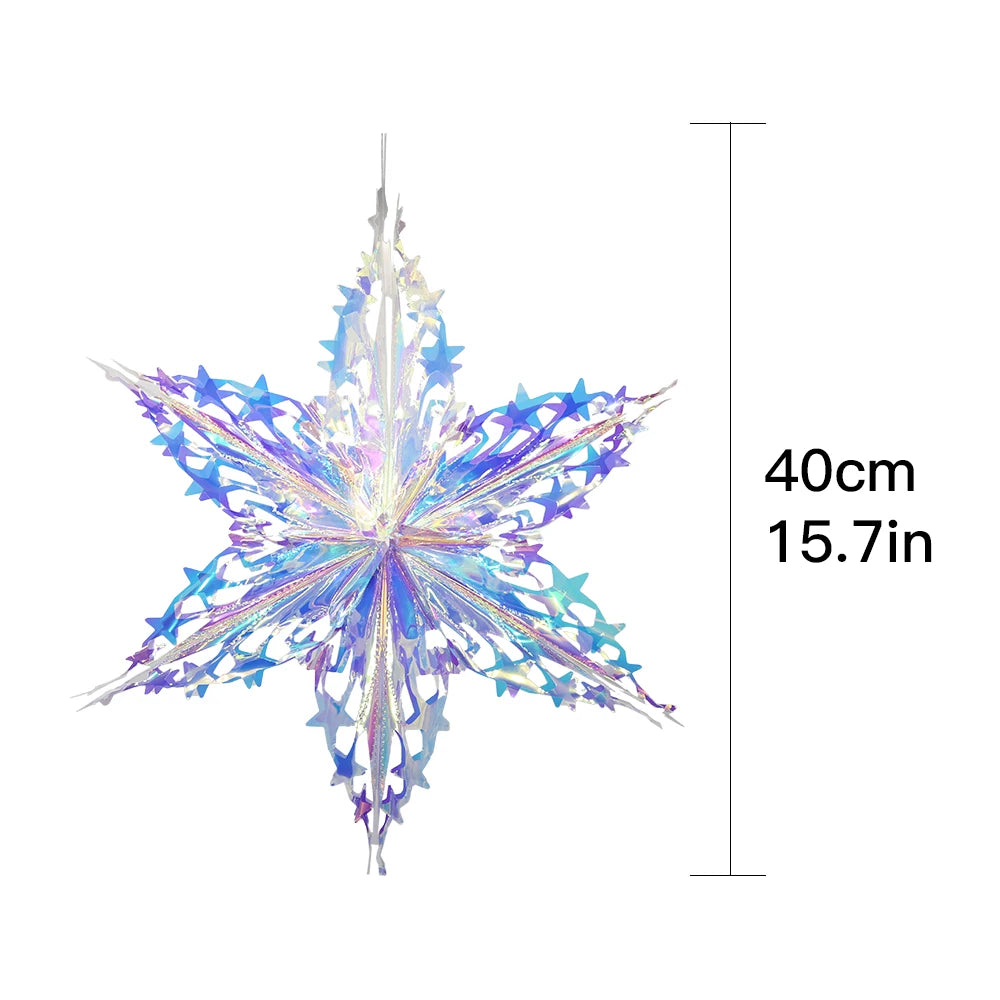 Iridescent 3D Christmas Ornament – Star, Ball, Garland or Snowflake
